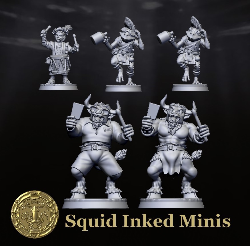Bard Party Halfling Grung and Minotaur